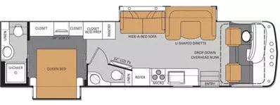 35' 2014 Thor Windsport 34E w/2 Slides Floorplan