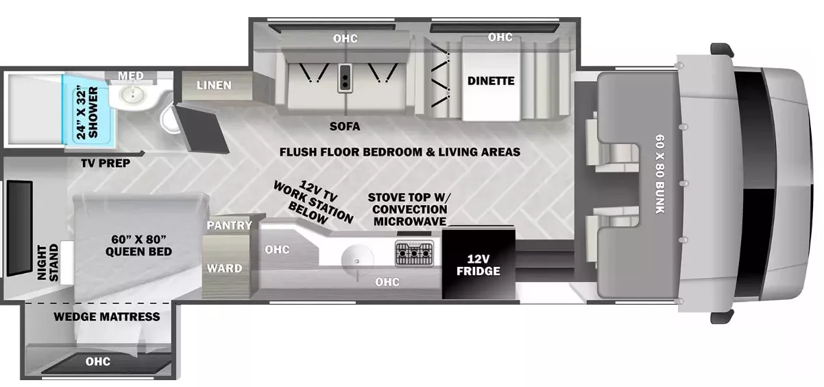 29' 2022 Forest River Forester 2551DS w/2 Slides Floorplan