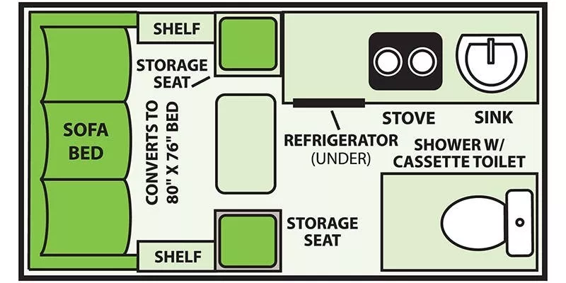 15' 2022 Columbia Northwest A Liner LXE Floorplan