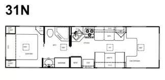 36' 2004 Thor Four Winds M-31N E45 - Bunk House Floorplan