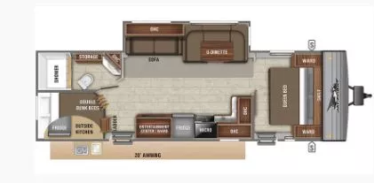 35' 2020 Jayco Jay Flight Slx Rocky Mtn 286BHSW w/Slide Floorplan