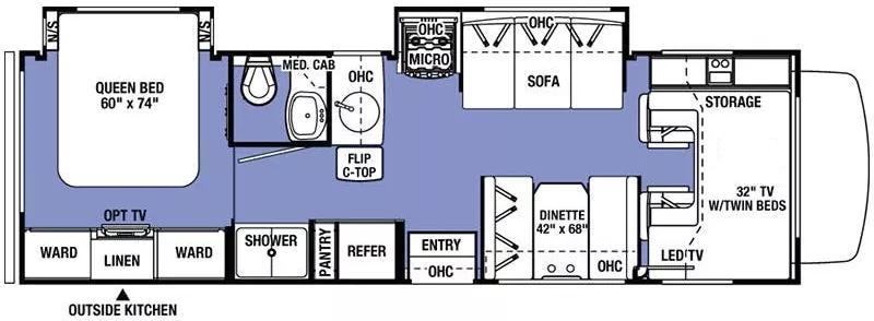 30' 2016 Forest River Sunseeker 2860DS w/2 Slides Floorplan