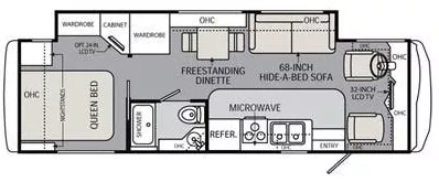 31' 2014 Holiday Rambler Vacationer SE 30SFS w/Slide Floorplan