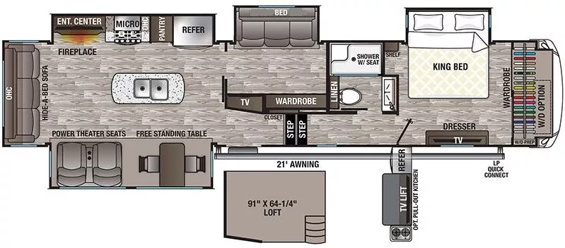 41' 2020 Forest River Cedar Creek Silverback 37MBH w/4 Slides Floorplan