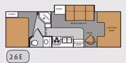 28' 2010 Four Winds Freedom Elite 26E w/Slide Floorplan