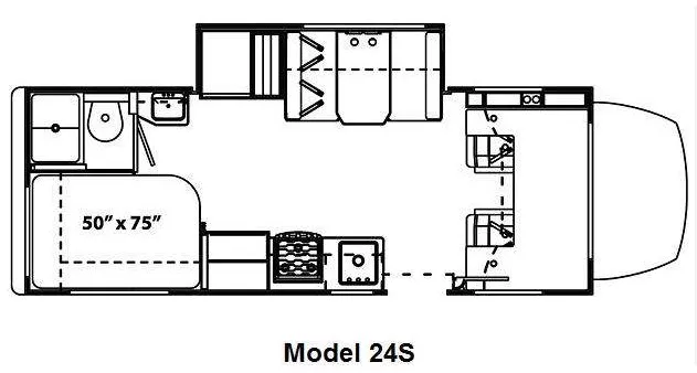 25' 2012 Forest River Solara 24S w/Slide Floorplan