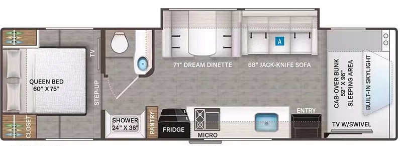 33' 2024 Thor Quantum PQ31 w/Slide Floorplan