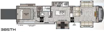 42' 2022 Forest River Cedar Creek 385TH w/5 Slides - Toy Hauler Floorplan