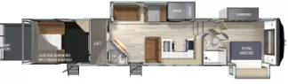 46' 2025 Heartland Cyclone 4215 w/3 Slides - Toy Hauler Floorplan