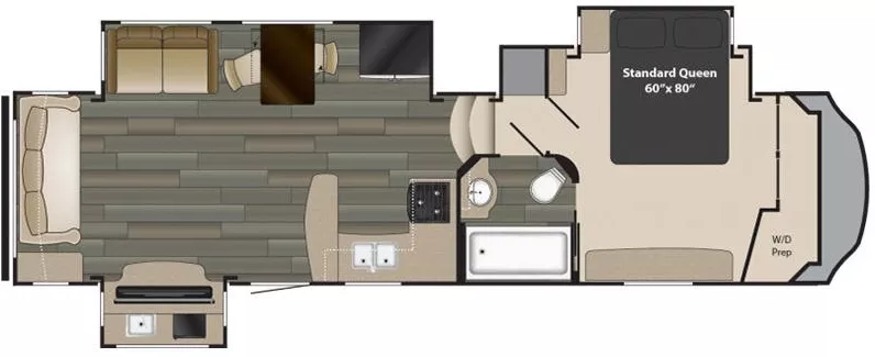 36' 2018 Heartland Gateway 3213 CK w/3 Slides Floorplan