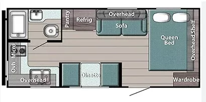 22' 2022 Gulf Stream Ameri-Lite 199RK Floorplan