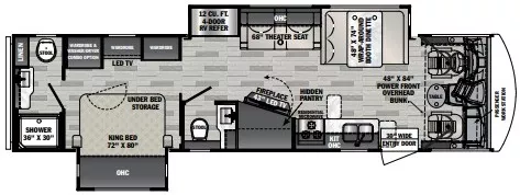 36' 2021 Forest River Fr3 34DS w/2 Slides Floorplan