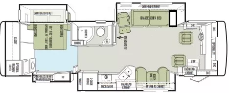 36' 2014 Tiffin Allegro Red 33AA 340hp Cummins w/4 Slides Floorplan