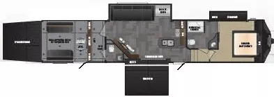 43' 2016 Keystone Fuzion Chrome 420 w/3 Slides & Generator  - Toy Hauler Floorplan