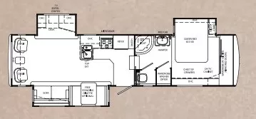 33' 2006 Monaco Lakota by McKenzie 33SKT w/3 Slides Floorplan