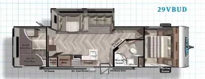 36' 2021 Forest River Salem 29VBUD w/Slide - Bunk House Floorplan