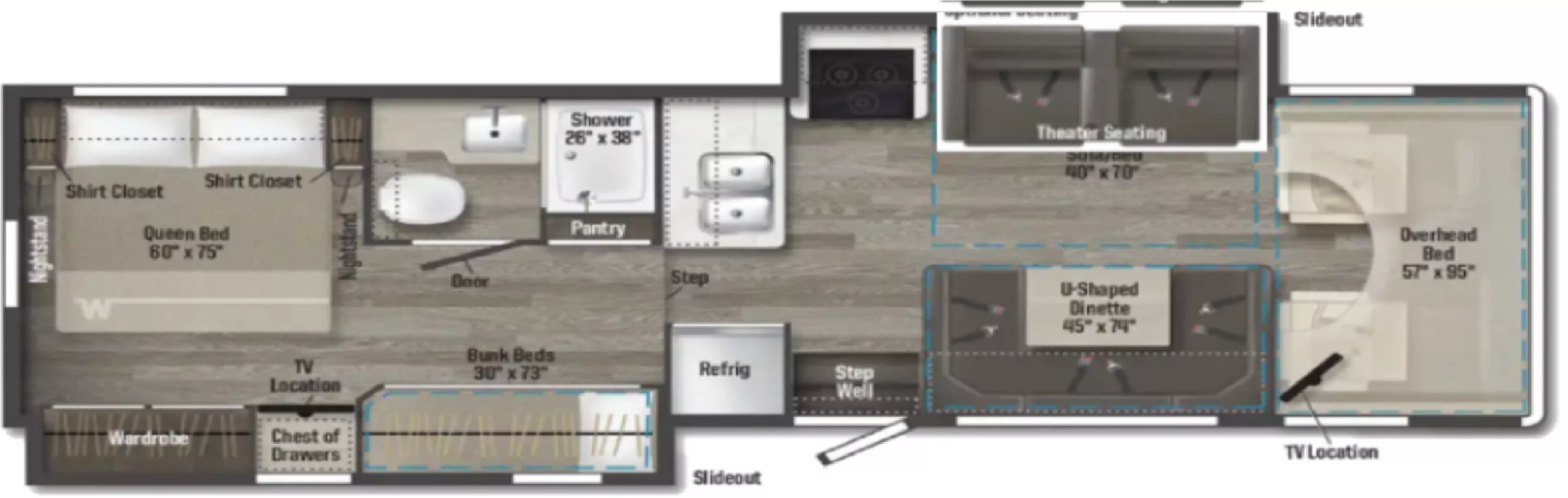 32' 2022 Winnebago Minnie Winnie 31H w/2 Slides - Bunk House Floorplan
