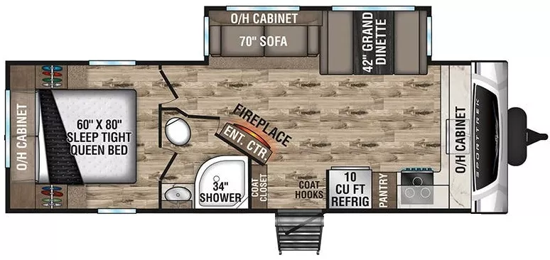 28' 2022 Venture RV Sporttrek 251VFK w/Slide Floorplan