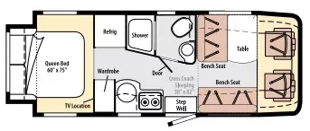 24' 2010 Winnebago View Profile 24DL w/Slide Floorplan