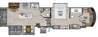 40' 2021 Alliance RV Paradigm 370FB w/4 Slides & Generator Floorplan