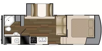 26' 2015 Heartland Elkridge Xtreme Light E22 w/Slide Floorplan