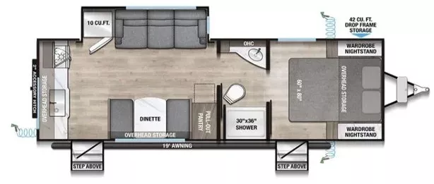 27' 2025 Alliance RV Delta Ultra Lite RK234 w/Slide Floorplan