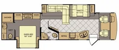 36' 2012 Fleetwood Bounder 35K w/2 Slides Floorplan