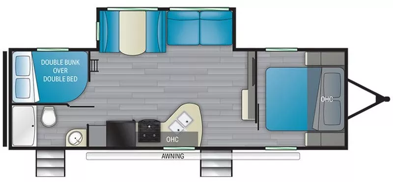 32' 2022 Heartland Pioneer BH270 w/Slide Floorplan