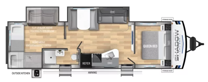 38' 2021 Cruiser RV Shadow 325BHS w/2 Slides - Bunk House Floorplan