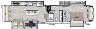 43' 2022 Forest River Cedar Creek Champagne 38EBS w/4 Slides Floorplan