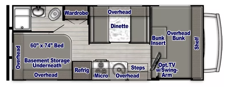 24' 2025 Gulf Stream Conquest Le 6237LE Floorplan