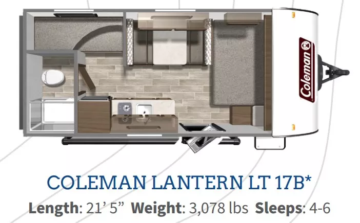 22' 2023 Coleman Lantern 17B - Bunk House Floorplan