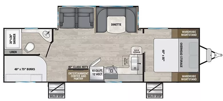 31' 2024 Alliance RV Delta 281BH w/Slide Floorplan