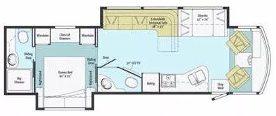 35' 2011 Itasca Sunstar 35F w/2 Slides Floorplan