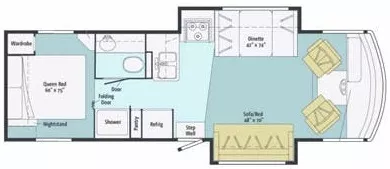 31' 2011 Winnebago Vista 30W w/2 Slides Floorplan