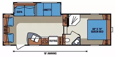 29' 2011 Kz Durango 275RL w/2 Slides Floorplan