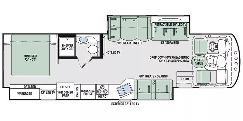 36' 2017 Thor Miramar 35.2 w/2 Slides Floorplan