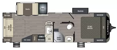 31' 2020 Keystone Laredo 275RL w/Slide Floorplan