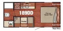 20' 2019 Gulf Stream Kingsport 189DD Floorplan