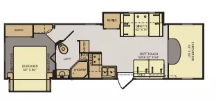 32' 2012 Fleetwood Jamboree Sport 31M w/2 Slides Floorplan