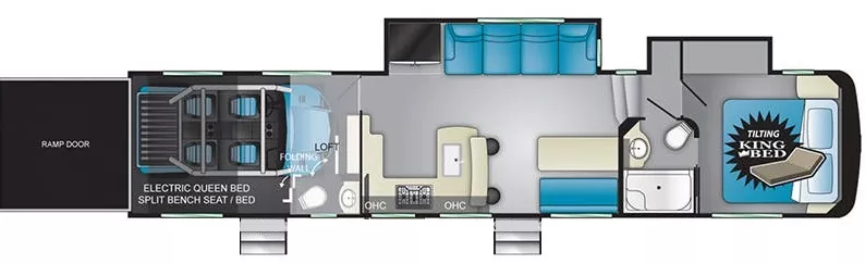 42' 2020 Heartland Cyclone 3713 w/2 Slides - Toy Hauler Floorplan