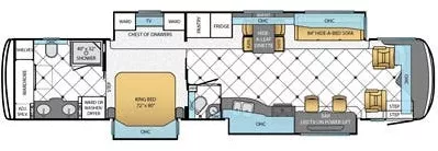 42' 2014 Newmar Dutch Star 4369 450hp Cummins w/3 Slides Floorplan