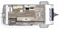 17' 2022 Forest River R-Pod 153 Floorplan