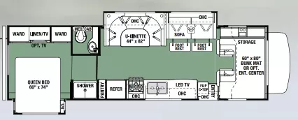 33' 2018 Forest River Forester 3011DS w/2 Slides Floorplan