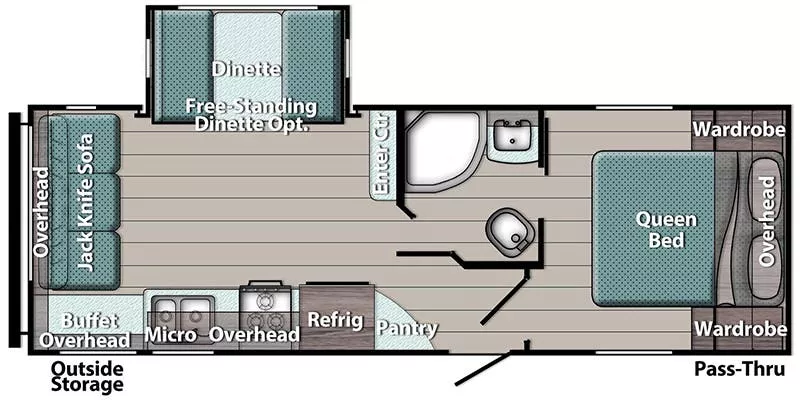 28' 2021 Gulf Stream Ameri-Lite 236RL w/Slide Floorplan