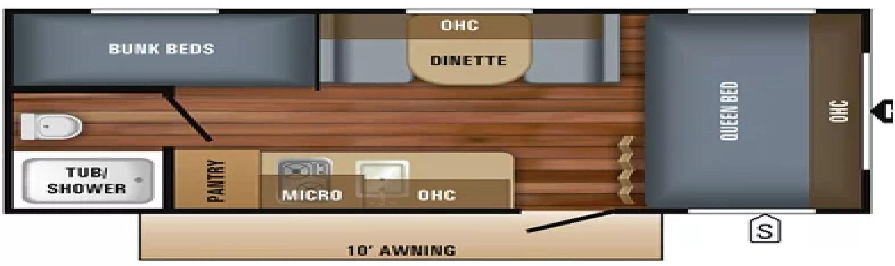 20' 2018 Jayco Jay Flight Slx 174BH - Bunk House Floorplan