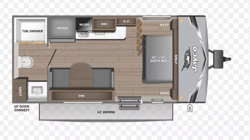 21' 2025 Jayco Jay Flight Slx 175FQ Floorplan
