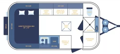 17' 2016 Casita 17 SPIRIT DELUX Floorplan