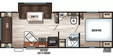 29' 2018 Forest River Cherokee Grey Wolf 23MK w/Slide Floorplan