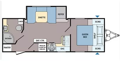 27' 2020 Dutchmen Coleman Light 2425RB w/Slide Floorplan